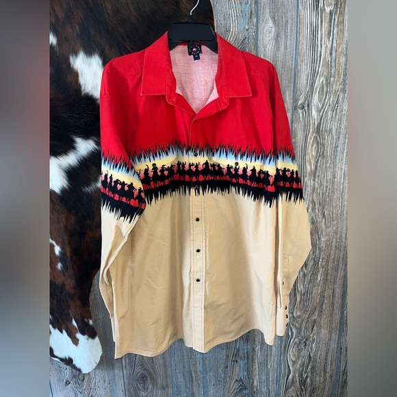 Panhandle Slim Other - Vintage panhandle slim size XL colorful ombré cowboys on horses scene
